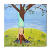 "水から"人魚の芸術 タイル (正面)