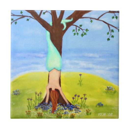 "水から"人魚の芸術 タイル (正面)