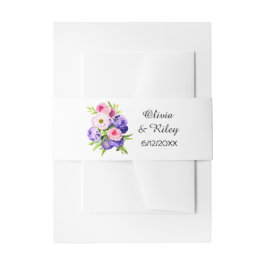 水かわいらしエレガント色の花束 招待状ベリーバンド