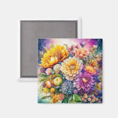 水かわいらしカラフル彩愛アートの花 マグネット (正面/裏面)