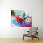 水かわいらしカラフル色の花抽象芸術 タペストリー (インサイチュ(横))