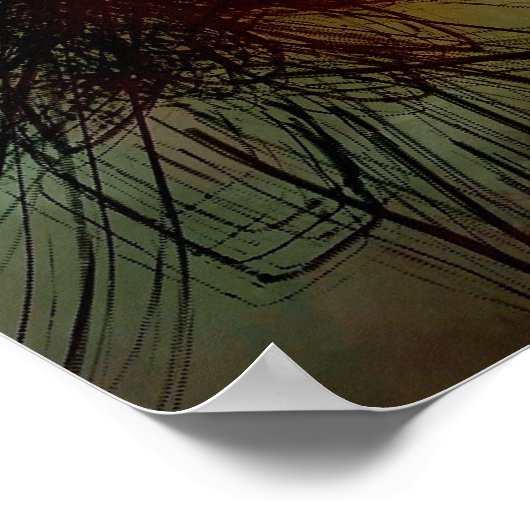 水かわいらしカラフル色の花抽象芸術 ポスター (角)