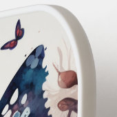 水かわいらしガーリー色ヴィンテージ蝶 ピックルボールラケット (左詳細)