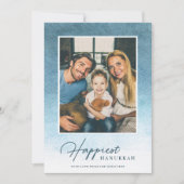 水かわいらしグラデーション色Hanukkahフォトカード シーズンカード (正面)