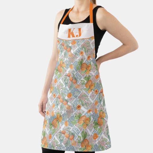 水かわいらし彩アズレホアプリコットタイル |モノグラム エプロン (インサイチュ)