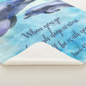 水かわいらし彩イルカ|聖書の一節 シェルパブランケット (3/4)