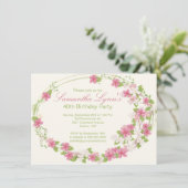 水かわいらし彩花のリース誕生会 招待状 (スタンド正面)