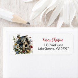 水かわいらし色のバ素朴ードハウス ラベル