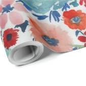 水かわいらし色の手絵を描フローラ作品 ラッピングペーパー (ロールコーナー)