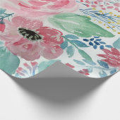 水かわいらし色の手絵を描フローラ作品 ラッピングペーパー (角)