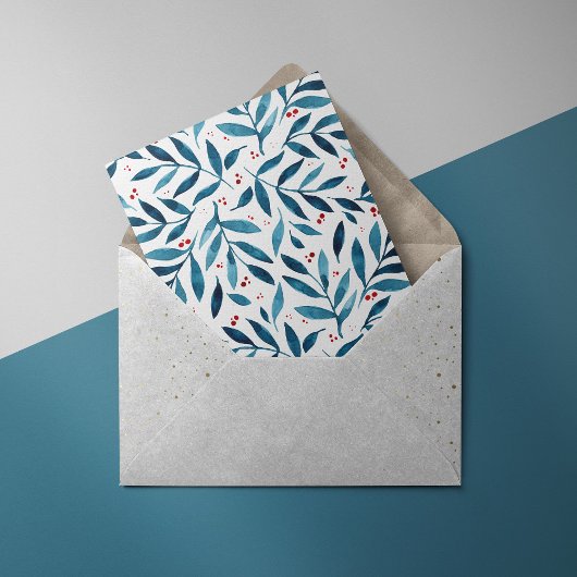 水かわいらし色の枝 – ターコイズと赤 カード