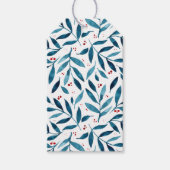 水かわいらし色の枝 – ターコイズと赤 ギフトタグ (正面)