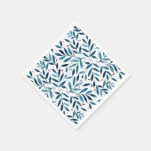 水かわいらし色の枝 – ターコイズと赤 スタンダードカクテルナプキン (角)