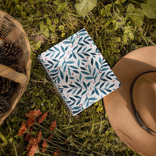 水かわいらし色の枝 – ターコイズと赤 ノートブック