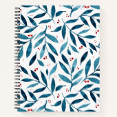 水かわいらし色の枝 – ターコイズと赤 ノートブック (正面)