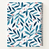 水かわいらし色の枝 – ターコイズと赤 ノートブック (裏面)