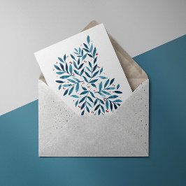 水かわいらし色の枝 – ターコイズと赤 ポストカード