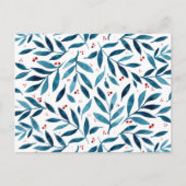 水かわいらし色の枝 – ターコイズと赤 ポストカード (正面)