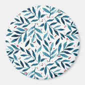 水かわいらし色の枝 – ターコイズと赤 マグネット (正面)