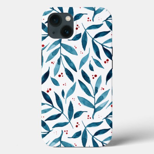 水かわいらし色の枝 – ターコイズと赤 Case-Mate iPhoneケース (裏面)