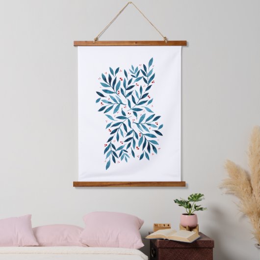 水かわいらし色の枝 吊り下げ型タペストリー (寝室)