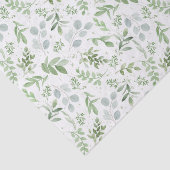 水かわいらし色の緑のユーカリ模様 薄葉紙 (詳細)