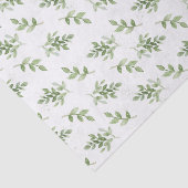 水かわいらし色の緑の枝パターン 薄葉紙 (詳細)
