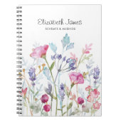 水かわいらし色の花と果実 ノートブック (正面)