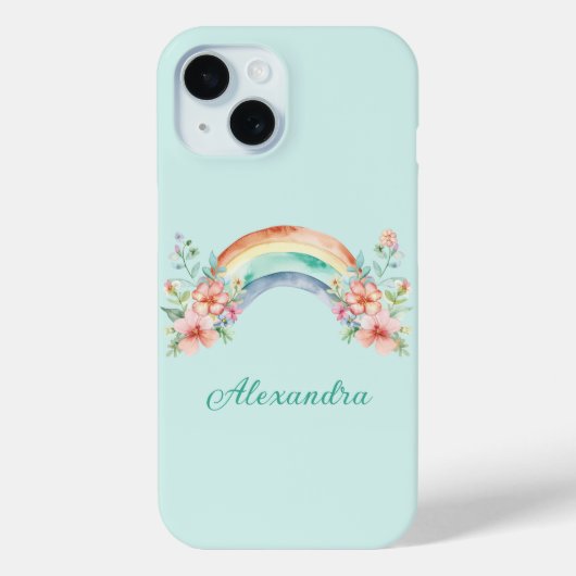 水かわいらし色の花と虹 Case-Mate iPhoneケース (裏面)