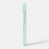 水かわいらし色の花と虹 iPhone 15ケース (左側面)