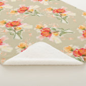 水かわいらし色の花のデザインオンsherpa毛布 シェルパブランケット (3/4)
