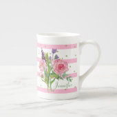 水かわいらし色の花カスタム中国 ボーンチャイナマグカップ (右)