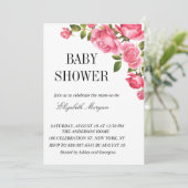 水かわいらし色の花ガーデン赤ちゃんシャワー 招待状 (スタンド正面)