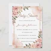 水かわいらし色の花ガーデン赤ちゃんシャワー 招待状 (正面)
