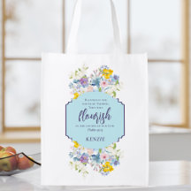 水かわいらし色の花バイブルパーソナライズされた詩