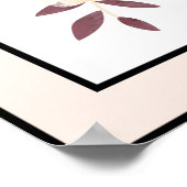 水かわいらし色の花ブラックラインピンク縁ど ポスター (角)