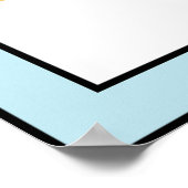 水かわいらし色の花ブラックラインブルー縁ど ポスター (角)