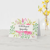 水かわいらし色の花悔やみや弔慰グリーティングカード カード (黄色い花)