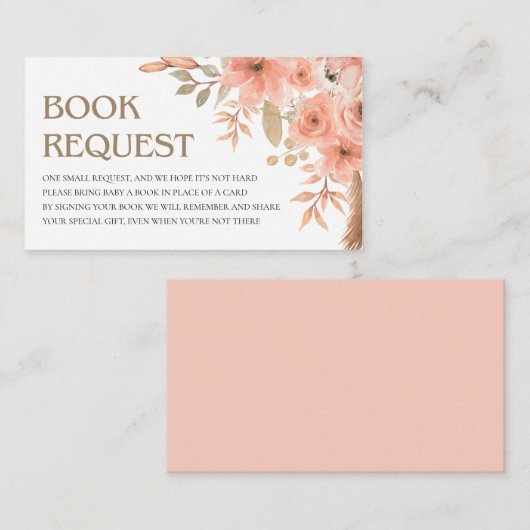 水かわいらし色の花春ブックリクエスト エンクロージャーカード (正面/裏面)
