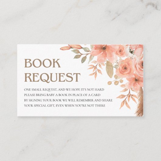 水かわいらし色の花春ブックリクエスト エンクロージャーカード (正面)