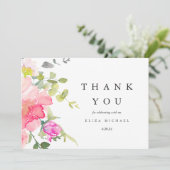 水かわいらし色の花赤ちゃんシャワーありがとう サンキューカード (スタンド正面)