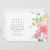 水かわいらし色の花赤ちゃんシャワーありがとう サンキューカード (裏面)