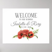 水かわいらし色の赤いポピー結婚ズへようこそ ポスター (正面)