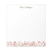 水かわいらし色の野縁ど草 パーソナライズされた ノートパッド (正面)