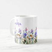 水かわいらし色の野花 | お名前 | コーヒーマグカップ (正面左)