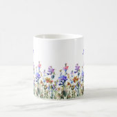 水かわいらし色の野花 | お名前 | コーヒーマグカップ (中央)