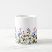 水かわいらし色の野花 |お名前 コーヒーマグカップ (中央)