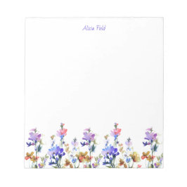 水かわいらし色の野花 |お名前 ノートパッド