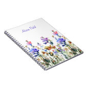 水かわいらし色の野花 |お名前 ノートブック (右側)