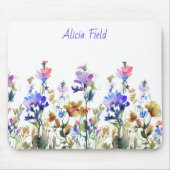 水かわいらし色の野花 |お名前 マウスパッド (正面)